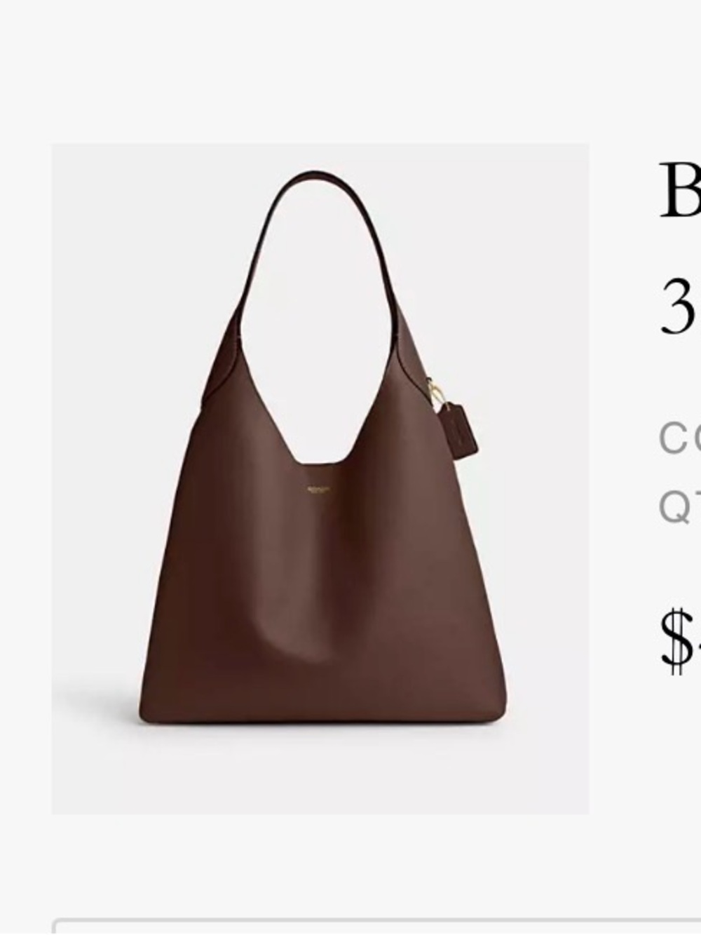 Coach Dark Brown Leather Shoulder Tote